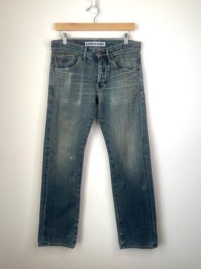 Express Men's Washed Blue Straight 100% cotton Jeans size 30x32